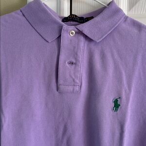 Polo Ralph Lauren Lavender Polo Shirt with Green Logo